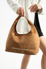 The Bloom London Kadın Süet Açık Kahverengi Omuz Çantası