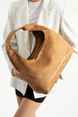 The Bloom London Kadın Süet Açık Kahverengi Omuz Çantası