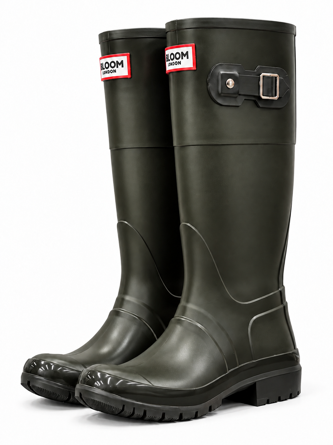 Bloom Rain Boots Khaki - pair side view