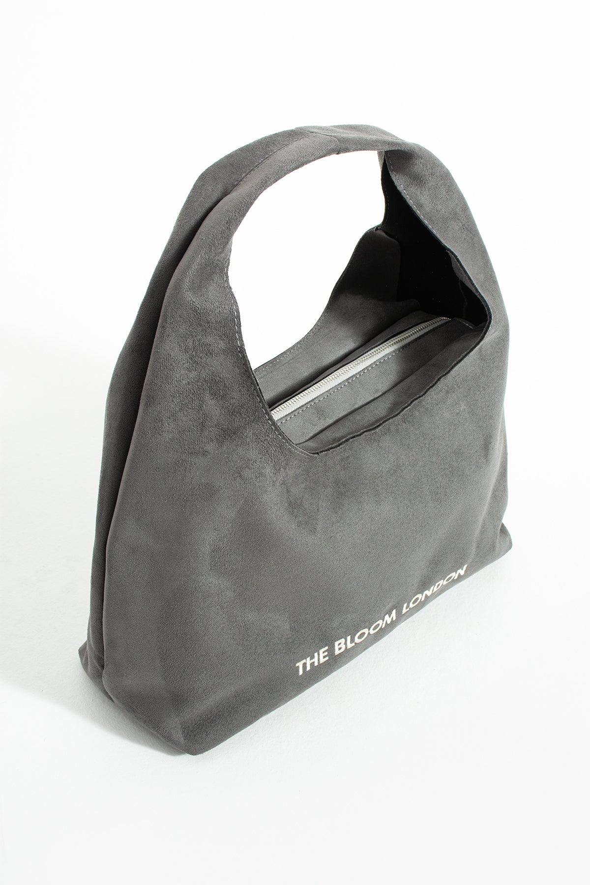 Suede Hobo Bag – Cloud Grey