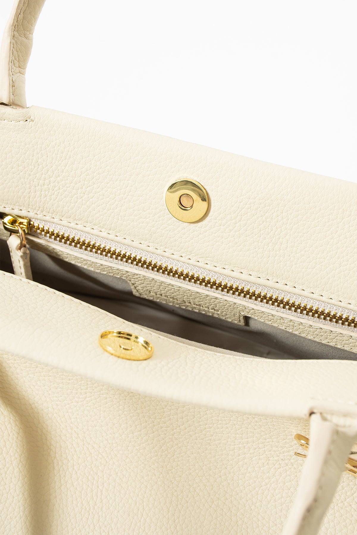 Soho Medium | Krem Pebbled Deri