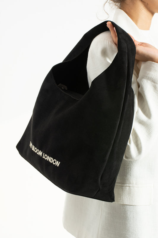 The Bloom London Kadın Süet Siyah Omuz Çantası