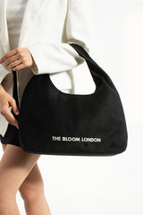 The Bloom London Kadın Süet Siyah Omuz Çantası