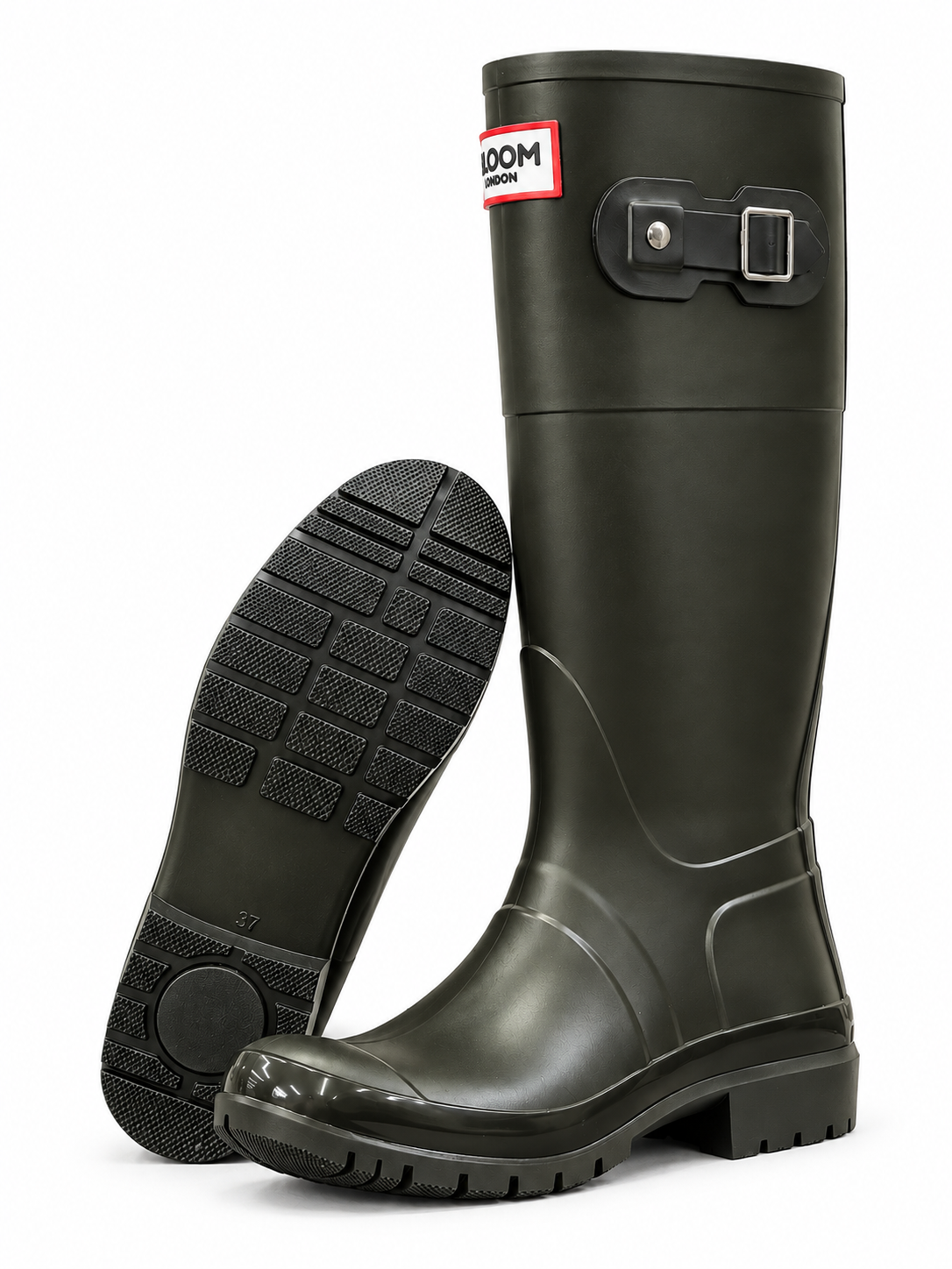 Bloom Rain Boots Khaki - sole and side view