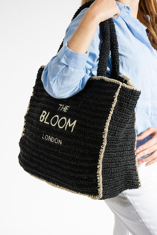 Black Raffia Bag